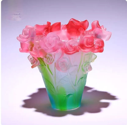 Light-luxury Rose Vase For Living Roomsartistic Floral Arrangement Decor